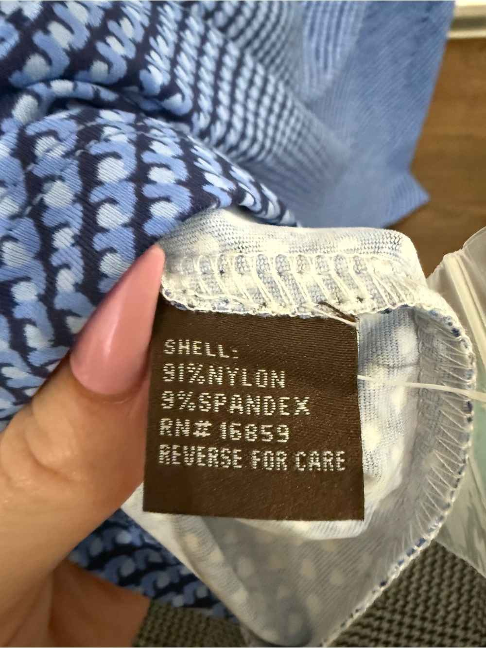 J.McLaughlin Belle Dress Womens Small Blue Geometric Print Mock Neck Keyhole NWT - Picture 6 of 6